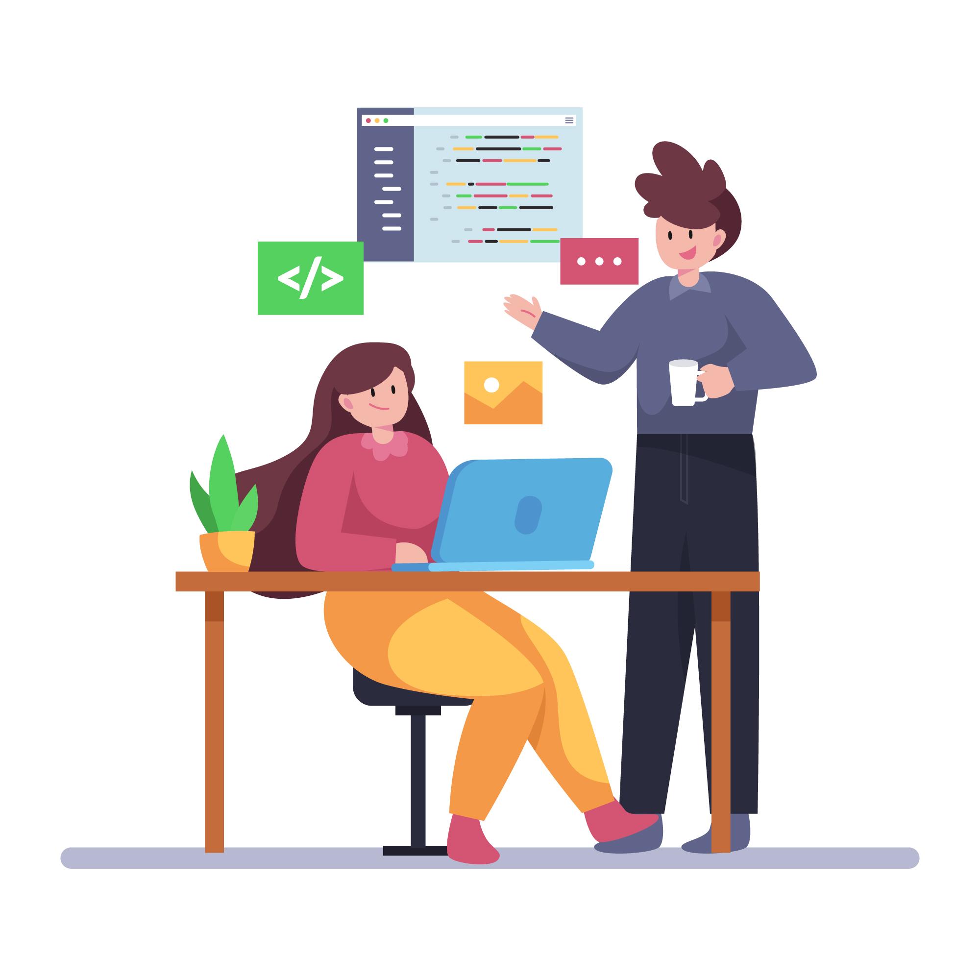 Collaborative coding illustration